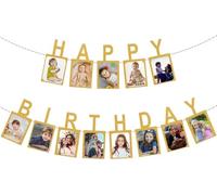 Guirlande d'anniversaire, guirlande photo pour anniversaire, décoration murale pour fille, garçon, bannière Happy Birthday (lettre)