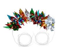 Guirlande de Anti-Collision à Vent Réfléchissants Moulins Pet pour | Chaîne Décorative Argentée Multicolore, Effet Optique, Usage Verger et Protection des Bâtiments Anciens