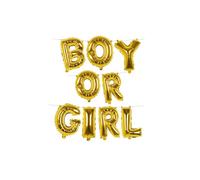 Guirlande de ballons aluminium lettres boy or girl 4 m dorée