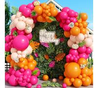 Guirlande de ballons, rose et orange, 118 pièces, orange rose, en latex, pour filles, femmes, anniversaire, fête prénatale, fiançailles, décoration tropicale