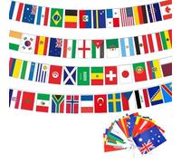 Guirlande de bannières de drapeaux du monde 2 pièces, banderole drapeau national colorée pour les fêtes du monde entier, les salles t les événements sportifs, 14x21 cm, 48 pays