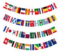 Guirlande de Drapeaux Mondial, Banderole avec 48 Pays, Parfait pour Jardin Bar Restaurant Club,Jardin et Maison