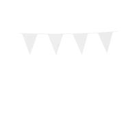 Guirlande de fanions - Blanc - Longueur : 10 m - Décoration à suspendre - Fête à thème, mariage, décoration