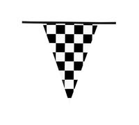 Guirlande de fanions damier 6 m - Noir