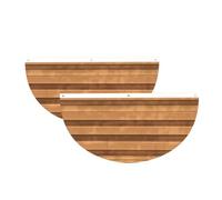 Guirlande de fanions en demi-cercle avec texture couleur bois originale à | Lot de 2 bannières imperméables et durables à 3 œillets pour porche, clôture et balcon. Événements patriotiques de la fête
