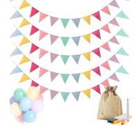 Guirlande de fanions, lot de 60 pièces, avec 18 ballons, multicolore, pour décoration de fête