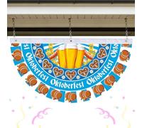 Guirlande de fanions pour l'extérieur 90 X 48 Cm Oktoberfest À Double | Fanion allemand d'extérieur pour fenêtres, , fête, , jardin, cour, porche, patio