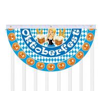 Guirlande de fanions pour l'extérieur Bannière décorative à double de 91 cm | Fanion Demi-Éventail Plissé Bleu Bavarois Pour Maison Le Patio La Porte La Fenêtre Mur Fêtes Vacances Festival