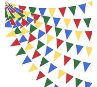 Guirlande de fanions triangulaires en tissu Super Mario pour enfants, anniversaire, fête prénatale, fête prénatale, extérieur, jardin, 9,7 m