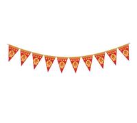 Guirlande de fanions triangulaires pour le Nouvel An chinois 2025 avec 20 drapeaux, fournitures de fête pour le Nouvel An lunaire, Nouvel An, maison, intérieur et extérieur