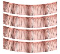 Guirlande de feuilles en plastique, longueur 3 mètres, lot de 4, couleur or rose, décoration métallique