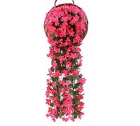 Guirlande de fleurs artificielles violettes avec trous de boutons pour mariage, romance, guirlande de lierre floral à suspendre, décoration d'intérieur, fête (excellent violet et rouge)