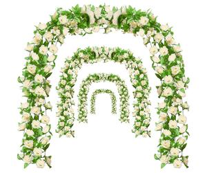 Guirlande de fleurs, rosier artificiel - 6 pièces, 46 mètres de fleurs artificielles pour la décoration