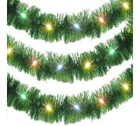 Guirlande de Noël 15 mètres Ornements En Film Métallique Avec Fil Lumineux | Guirlande scintillante Pour Mariage Anniversaire Nouvel An Fête Intérieur Extérieur Manteau de Lanternes