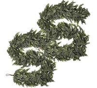 Guirlande de Noël - 2026 Sapin réaliste, 1,8 m Vert | Parfait for les décorations de Noël intérieures et extérieures, les rampes d'escalier et les cadres(2ps)