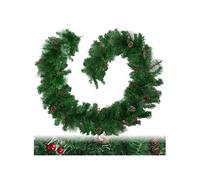 tectake® 403316 Guirlande de Noël avec Pommes de pin de Sapin, décoration de Noël, Guirlande de pin, pour fête, Effet réaliste, 270 cm, Vert