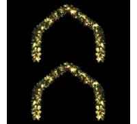 Guirlande de Noël avec 600 LED, 2 pièces, vert, PVC, 20 m de long, résistante aux intempéries, pour l'intérieur et l'extérieur, décoration de Noël festive pour salon, jardin et l'Avent