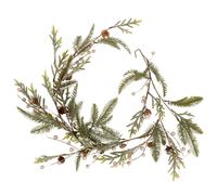 Guirlande de Noël branchages verts et dorés L112 0.1x112x0.1cm Vert