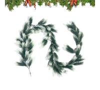 Guirlande de Noël d'extérieur 180 cm douce et réaliste | Guirlande de cheminée 180 cm pour mur, table, escalier, cadre de porte, fenêtre, rassemblement, remise de diplôme