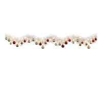 Guirlande de Noël Guirlande de Noël blanche Guirlande de sapin avec éclairage 5m, IP44 intérieur extérieur, 36 boules de sapin de Noël or rouge, LED blanc, L 500 cm