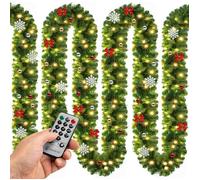 CASARIA® Guirlande de Noël Lumineuse avec déco 5m 80 LED Sapin Artificiel Télécommande Incluse Décoration de noël