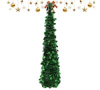 Guirlande de Noël pliable de 1,5 m avec seau | Présentoir rétractable en herbe PET, adapté pour les maisons intérieures et extérieures, les bureaux, les fêtes