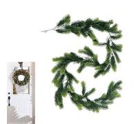 Guirlande de Noël pour escaliers 180 cm Décoration de cheminée | Guirlande de pin artificiel 180 cm pour cadre de porte d'escalier, fenêtre, réunion, remise de diplôme, fête d'anniversaire