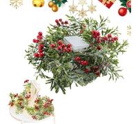 Guirlande de Noël pour Manteau de cheminée Ornement de Pin Lumineux LED du | Guirlande Lumineuse Baies Rouges Pour intérieur extérieur escaliers porche Rotin de 1,75 mètres de long avec lampe Lampe de 2