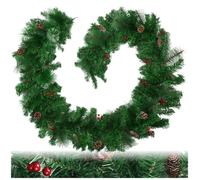 Guirlande de Noël - TECTAKE - Décoration de Noël avec boucle de suspension 2 7 m - Rouge/Vert