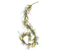 Guirlande de Pâques - 180 cm - Décoration de couronne artificielle printanière avec œufs de Pâques, décorations artificielles pour fête, maison, intérieur, fête, mur, escalier, fenêtre