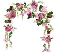 Guirlande de Pivoine, 180cm, Guirlande Fleurs Artificielles, Mariage Fleur, Pivoine Artificielles pour Jardin Maison Mariage Arche Voiture Décor（Dusty Rose）