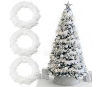 Guirlande de plumes blanches pour décoration de Noël - Lot de 0,9 à 1,8 m/1,8 m/180 cm 65 g en plumes duveteuses - Parfait pour sapin de Noël et décorations de Noël