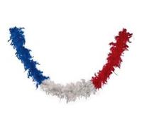 Guirlande de plumes Boa Tricolore France: bleu, blanc et rouge 180cm (x1) REF/22401 ptit clown tricolore: bleu, blanc et rouge France G