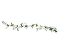 Guirlande de roses en soie - Rameau de fleurs artificielles - Lot de 6 - Longueur totale : 18 m - Pour arches de mariage et fêtes - Décoration d'intérieur/d'extérieur - Blanc
