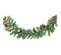 Britesta Guirlande de sapin décorative avec baies, pommes et vraies pommes de pin, 180 cm
