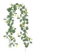 Guirlande de vigne de papillons artificiels de 180 cm, feuilles d'eucalyptus imitation rotin en soie, accents floraux subtils faits à la main, tige flexible pour fête de mariage, maison, manteau de