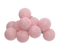 Guirlande décorative à Piles 10 LED Boules en Coton Rose D 6 x L 165 cm - Atmosphera
