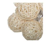 Guirlande Décorative Et Lumineuse 10 Boules Led En Rotin D 6 Cm Et L 165 Cm