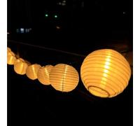 Guirlande décorative solaire d'extérieur de 8 mètres avec 30 LED - Lampadaire solaire résistant aux intempéries pour le jardin, le balcon et les espaces extérieurs - Blanc