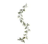Guirlande d'eucalyptus artificiel avec marguerites, 1,9 m de fleur de vigne en soie pour décoration d'arche de mariage, faux feuillage de verdure pour maison, mur, porte, toile de fond de fête (A-02)