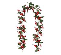 Guirlande d'eucalyptus artificiel de Noël - Feuilles vertes en polypropylène - Décoration saisonnière d'intérieur et d'extérieur pour cheminée, escaliers, salon, jardin, chambre à coucher - 175 cm
