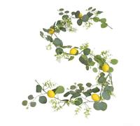 Guirlande d'eucalyptus de citron artificiel de 175,3 cm pour décoration d'intérieur, fête de mariage, décoration de cuisine (A)