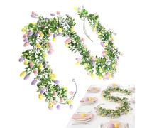 Guirlande D'œufs De Pâques, Guirlande Décorative Suspendable Avec Faux Œufs De Pâques, 210 Cm De Guirlandes Artificielle En Eucalyptus, Ornements Printaniers Pour Cheminée Table Manteau De Cheminée