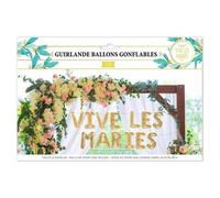 Guirlande en Ballons - STC - Vive les Mariés - Dorée - 4 mètres - Inclus: Paille et Fil
