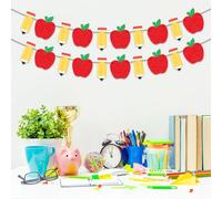 Guirlande en papier à thème rentrée scolaire avec pompon scintillant pour la décoration de la salle de t les fêtes de rentrée des classes Apple Pencil