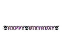 Guirlande en papier police -happy birthday- 180cm Multicolors G