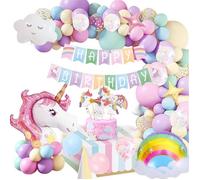 Guirlande et Décorations d'Anniversaire - Licorne - 3D - Multicolore - Fille - Bébé