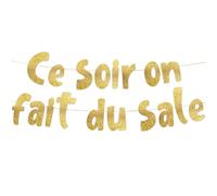Guirlande EVJF "Ce Soir On Fait Du Sale" Or Paillettes - Enterrement Vie de Jeune Fille Décoration, Accessoires & Cadeaux