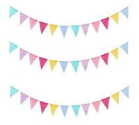 Guirlande Fanion 12m Banderole Anniversaire avec 36 Drapeaux en Toile de Jute Décoration Aid Guirlande Guinguette pour Mariage Extérieur et Chambre Enfant Fanions Multicolores Déco Banderole Joyeux An