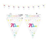 GUIRLANDE FANION 70 ANS MÉTALLIQUE MULTICOLORE